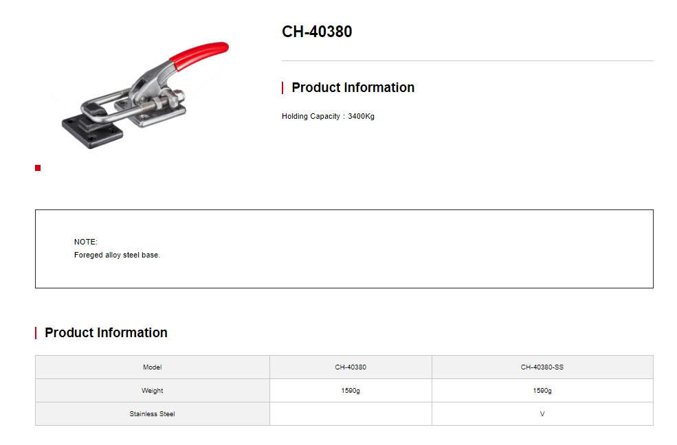کاتالوگ کلمپ کششی CH-40380 Clamptek