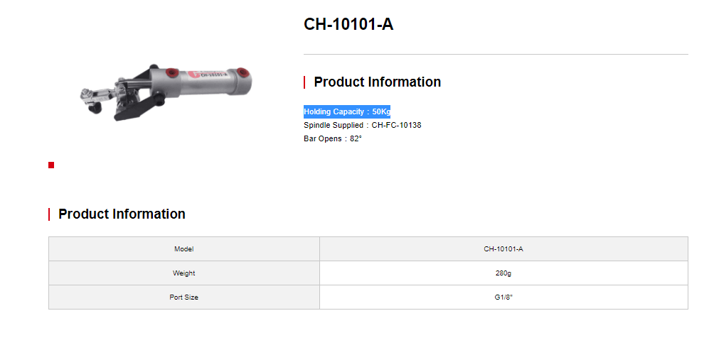 کاتالوگ کلمپ بادی CH-10101-A کلمپتک