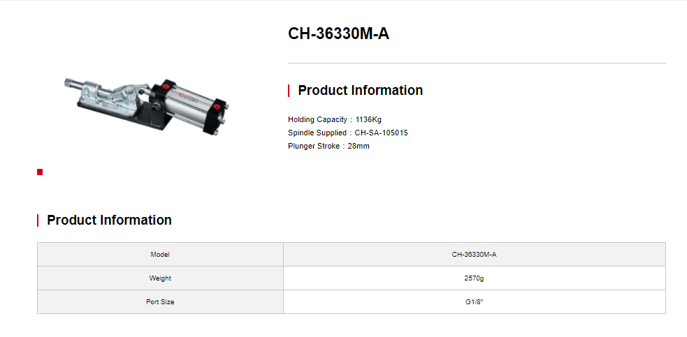 کاتالوگ کلمپ بادی CH-36330-A Clamptek