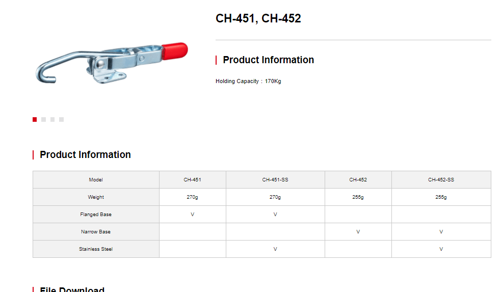 کاتالوگ کلمپ کششی ( کلون مانند ) CH-451 Clamptek