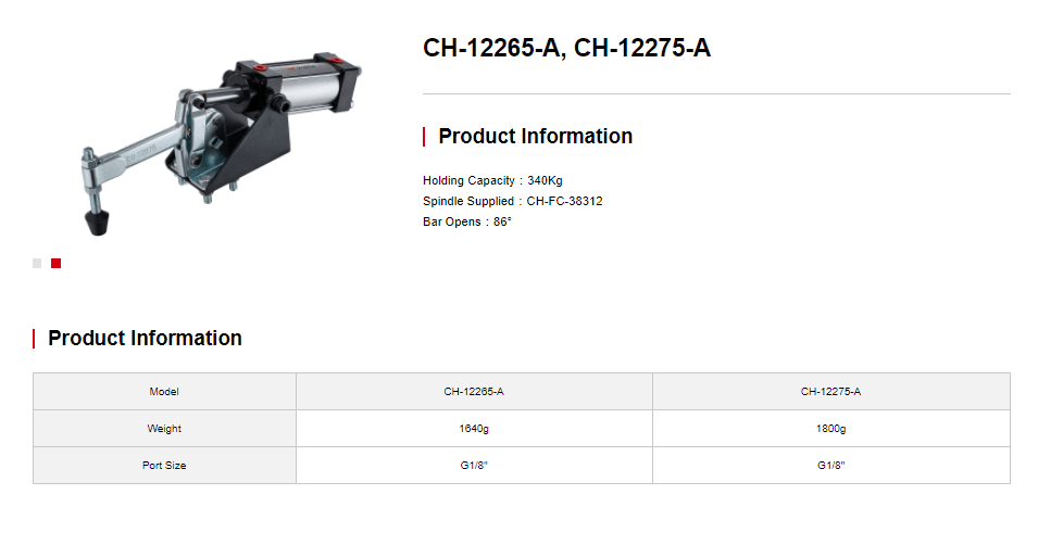 کاتالوگ کلمپ بادی CH-12275-A cLAMPTEK