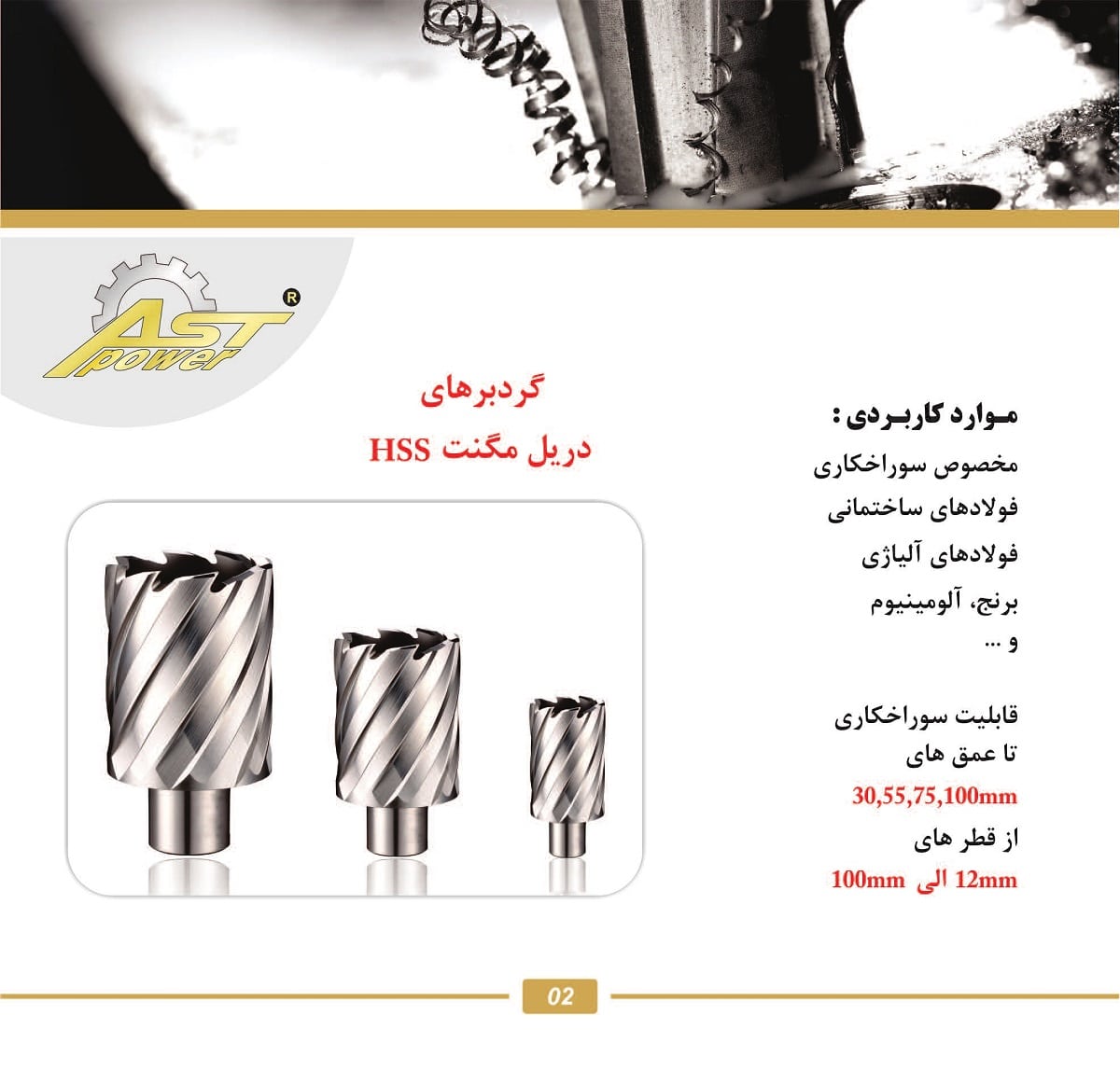 کاتالوگ گردبر دریل مگنت HSS AST POWER